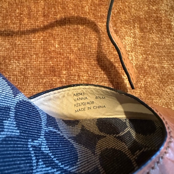 Coach Vanna Embossed Wood Vachetta Wedge Sandal - Picture 4 of 9